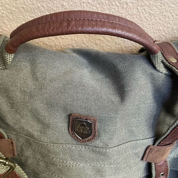 serbags Canvas Messenger Green and Brown Substantial Bag - Picture 5 of 16